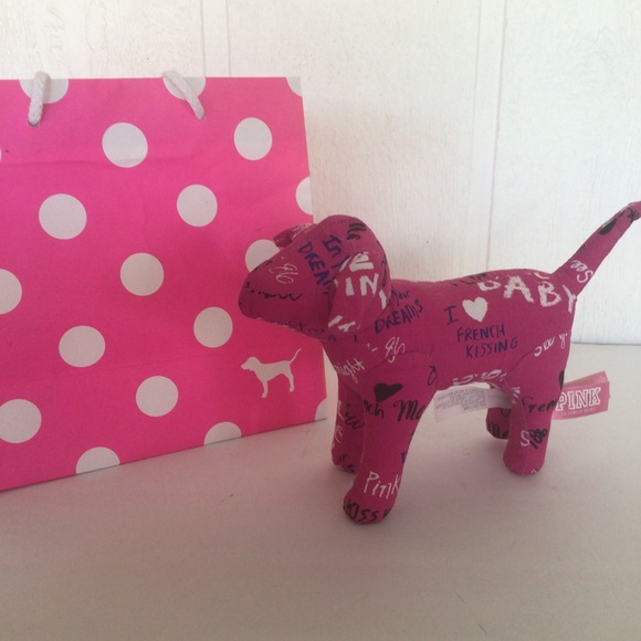 PINK VICTORIAS SECRET GRAFFITI PRINT MINI DOG - Picture 2 of 11